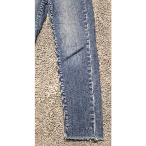 Kancan Jeans Womens Sz 25 Skinny Ankle Denim Blue Stretch Distressed Whiskers - Picture 3 of 13